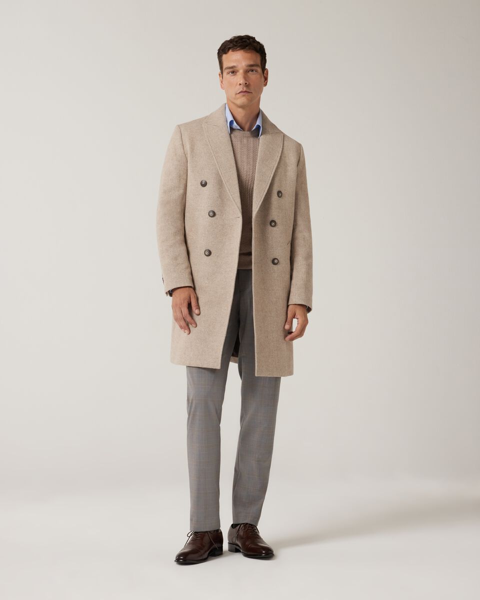 Double-Breasted Wool-Cashmere Coat, , hi-res